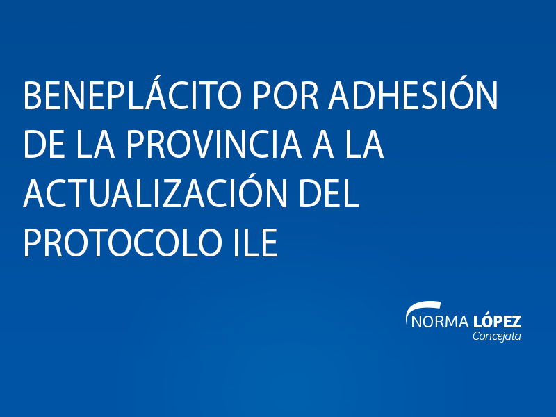 BENEPLÁCITO POR ADHESIÓN DE LA PROVINCIA A LA ACTUALIZACIÓN DEL PROTOCOLO DE INTERRUPCIÓN LEGAL DEL EMBARAZO